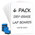 Scribbledo 6 Pack Small White Board Dry Erase Boards Classroom Pack Mini White Boards 9