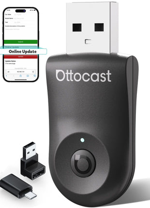 OTTOCAST Mini 2025 2-in-1 Wireless CarPlay/Android Auto Adapter, 5GHz WiFi, Auto Connect for 2016+ Cars