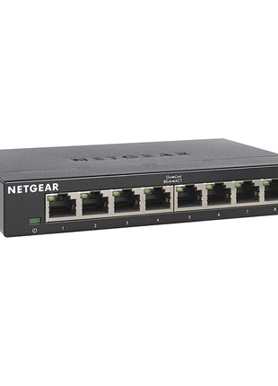 NETGEAR 8-Port Gigabit Ethernet Unmanaged Essentials Switch (GS308) - Home Network Hub, Office Ethernet Splitter, Plug-and-Play, Silent Operation, Desktop or Wall Mount