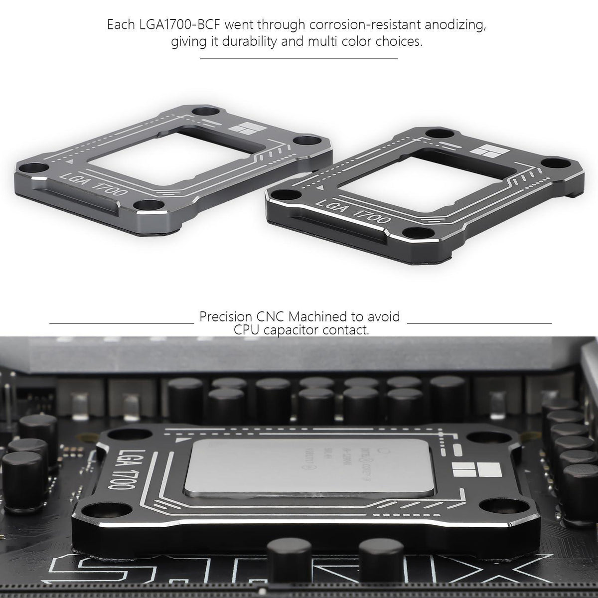 Thermalright Intel 12th/13th Generation LGA1700 Anti-Bending Buckle, Curved Pressure Plate,CPU Stress Bending Correction Fixer, Fully Fitted and Fixed Without Trace Installation (Black)