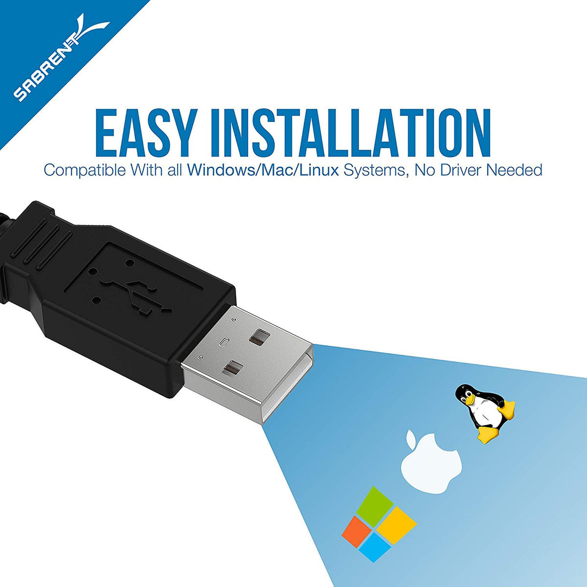 SABRENT USB 2.0 to Serial (9-Pin) DB-9 RS-232 Adapter Cable 6ft Cable [FTDI Chipset] (CB-FTDI)