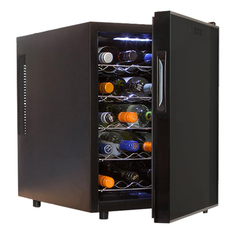 Koolatron Urban Series 20 Bottle Wine Cooler, Black Thermoelectric Wine Fridge, Freestanding Wine Refrigerator for Home Bar, Small Kitchen, Apartment, Condo, Cottage, RV