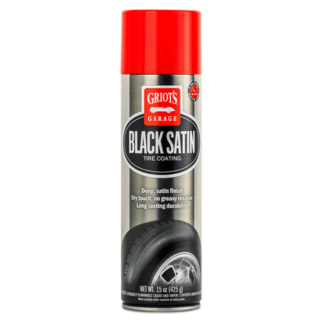 Griot's Garage Black Satin Tire Coating, Provides a Low-Gloss, Satin Finish, Non-Greasy, Long-Lasting, Quick-Drying, Easy-to- Use, No Mess, 10951, 15oz