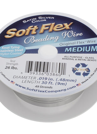 Soft Flex 49 Strand Beading Wire - Medium 0.19 Diameter - 30 Feet Nylon Design Wire