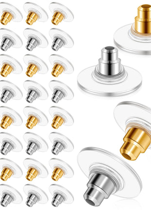 Outus 200 Pcs Earring Backs for Droopy Ears Backs Replacements Earring Backs for Heavy Bullet Clutch(Silver and Gold)