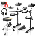 Donner DED-80 Electronic Drum Set with 4 Quiet Mesh Pads, 180+ Sounds, 2 Pedals, Throne, Headphones, Sticks, and Melodics Lessons