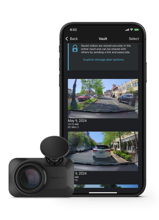Garmin Dash Cam™ Mini 3, Ultracompact 1080p HD Dash Cam with a 140-degree Field of View, Built in Clarity™ Polarizer, Voice Controlled, Automatic Recording