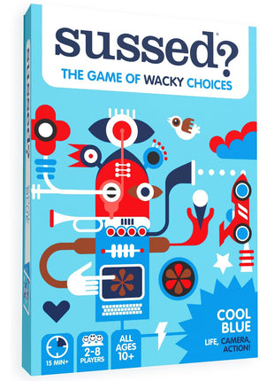 SUSSED The Wacky 'What Would You Do?' Social Card Game - Easy Fun for Teens, Boys, Girls, Tweens - Travel Size Game for Road Trips - Kids Ages 10+ & Adults - Cool Blue Deck