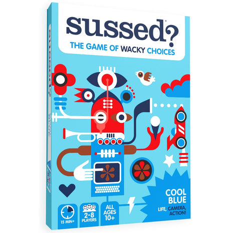 SUSSED The Wacky 'What Would You Do?' Social Card Game - Easy Fun for Teens, Boys, Girls, Tweens - Travel Size Game for Road Trips - Kids Ages 10+ & Adults - Cool Blue Deck