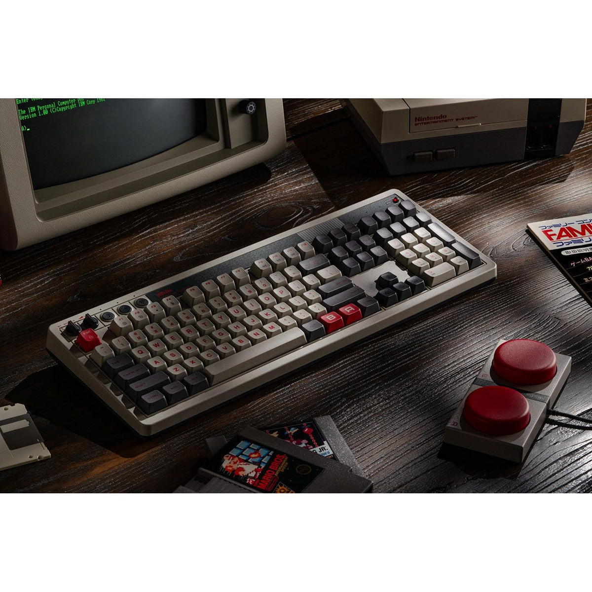 8BitDo Retro 108 Mechanical Keyboard with 108 Keys and Integrated Numpad, Bluetooth/2.4G/USB-C Hot Swappable Wireless Gaming Keyboard for Windows and Android - N Edition