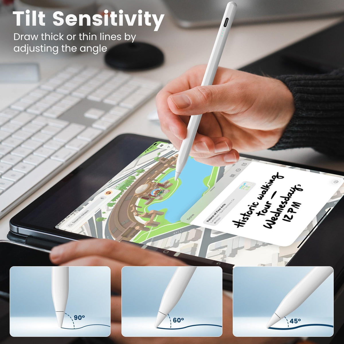 Pencil for Apple iPad A16 10th Generation, Fast Charge Stylus Pen for 2025-2018 iPad A16/11-6th Gen, Air 11"/13" M3/M2/5th-3rd, Pro 13"/11"/M4/12.9", Mini A17 Pro/6/5th Palm Rejection Tilt Sensitivity