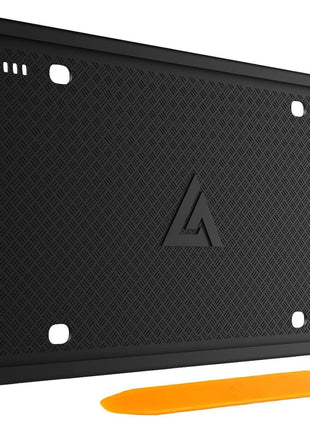 Aujen Silicone License Plate Frames Black, 1 Pack Car License Plate Frame, Universal US Car Black License Plate Holders Brackets Rust-Proof, Rattle-Proof, Weather-Proof Car Accessories(Black)