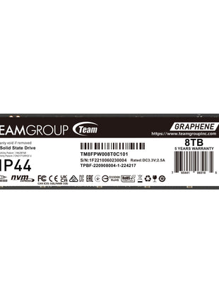 TEAMGROUP MP44 8TB SLC Cache Gen 4x4 M.2 2280 PCIe 4.0 SSD W/NVMe Laptop & Desktop & NUC & NAS Read/Write Speed Up to 7000 / 6000MB/s TM8FPW008T0C101