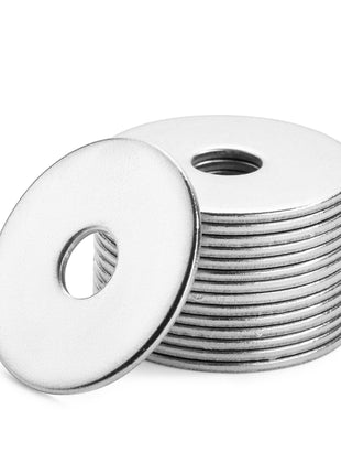 Bates- Stainless Steel Fender Washers, 1/4 inchx1 inch, 100 pcs, 1/4 Stainless Steel Flat Washers, 1/4 Fender Washer