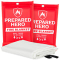 Prepared Hero Emergency Fire Suppression Blanket - 2 Pack, 40' x 40' Fiberglass Blanket for Kitchen and Home