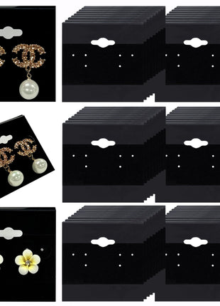 Adorox 200 Piece Black Earring Card Holders with Back Hook – Perfect for Earring Display and Organization