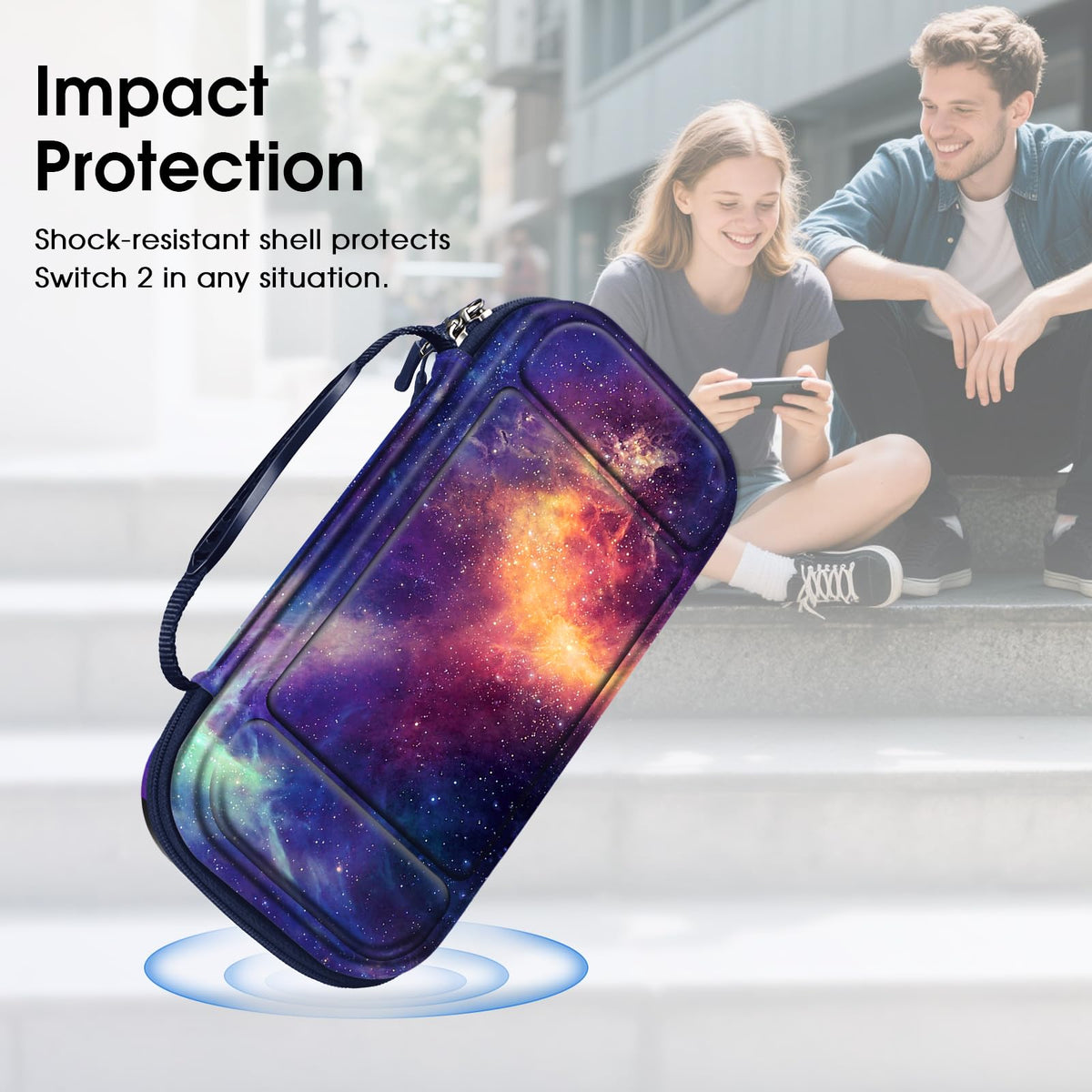 Fintie Carrying Case for Nintendo Switch 2 (2025), Shockproof Hard Shell Switch 2 Case, Protective Cover Portable Travel Bag with Game Card Slots & Inner Pocket for Accessories, Galaxy