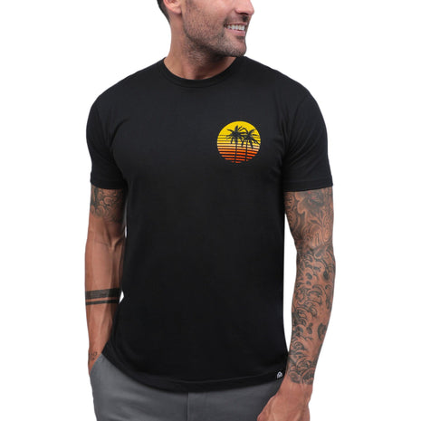 INTO THE AM Meta Beach II Graphic Tee for Men - Short Sleeve Design T-Shirts (Black, Large)