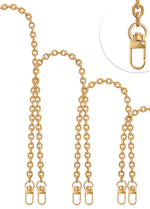 4 Pcs Different Size Purse Chain Strap Cross body Chain Strap Replacement Chain for Handbag Shoulder Bag Purse(15.7/23.6/31.5/47.2 Inches-O chain 0.28 Inch, Gold)