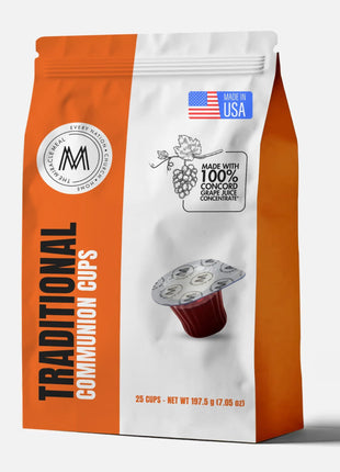 Travel Pack - The Miracle Meal Pre-Filled Traditional Communion Cup - Bag of 25 with Wafer and 100% Concord Grape Juice
