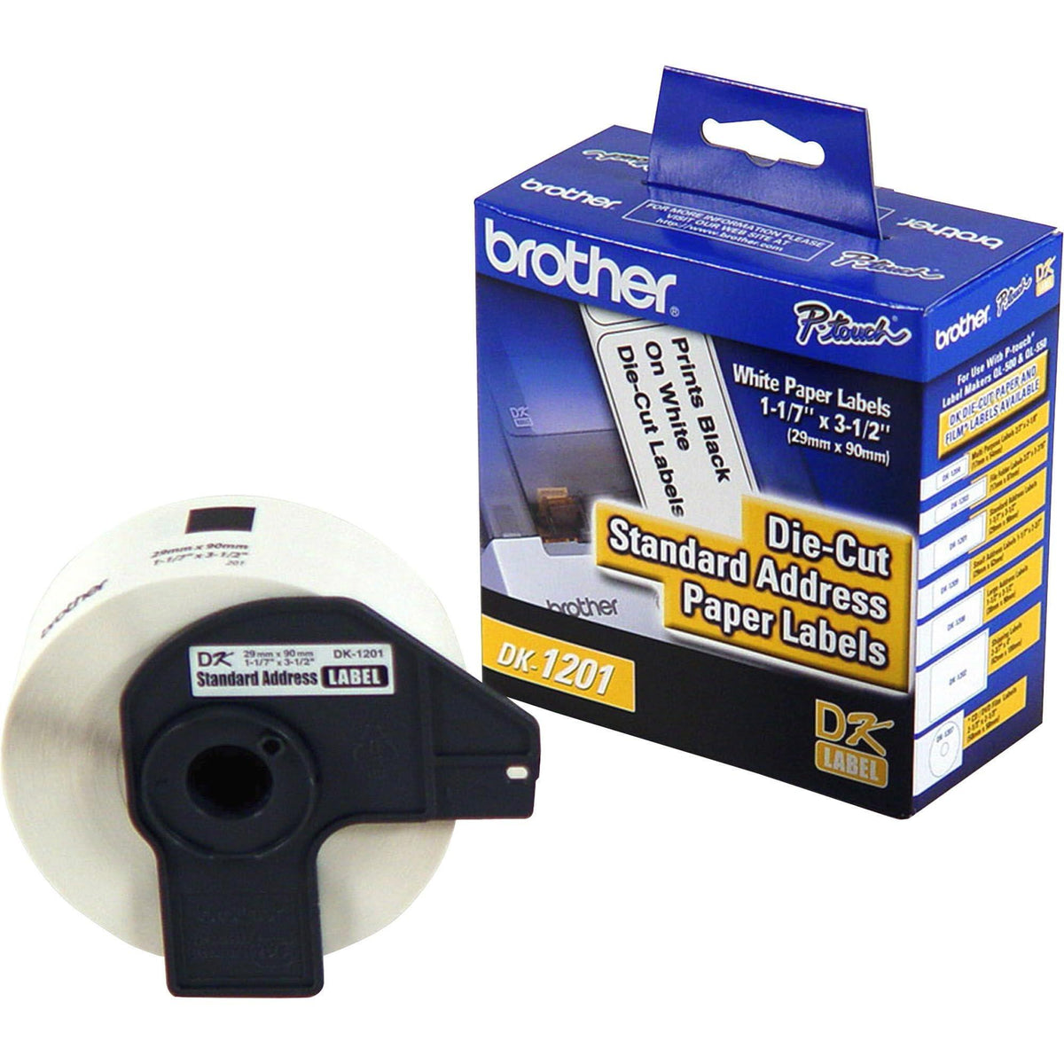 Brother Genuine DK1201 Die-Cut Standard Rolled Address Labels for QL Printers, (DK1201)