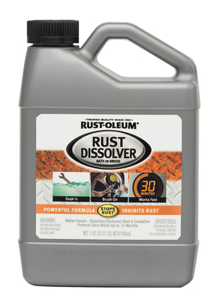Rust-Oleum Rust Dissolver Soak & Bath | Heavy-Duty Corrosion Remover for Metal Tools, Cars, Bikes, Grills, Bolts, Firearms & More | Quart