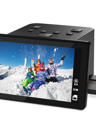 Digital Film & Slide Scanner with 5 Inch LCD Screen, Converts Color & B&W 135/110/126 KPK Negatives & Slides and Super 8 Slides into 22MP JPEG Photos