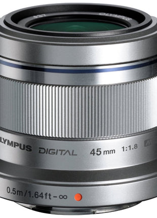 OM SYSTEM Olympus M.Zuiko Digital 45mm F1.8 Silver for Micro Four Thirds System Camera, Compact Design Beautiful, Bokeh Bright | 45mm Prime, F/1.8, Msc Af, 7-Blade Circular Diaphragm, 37mm Filter, 116 G