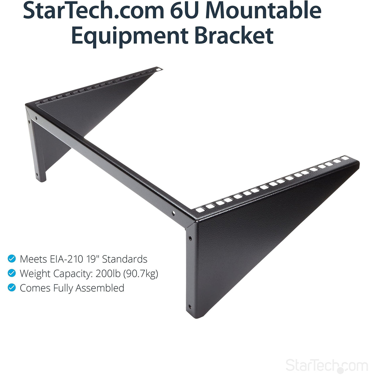 StarTech.com 6U Wall Mount Patch Panel Bracket – 19 in – Steel - Vertical Mounting Bracket for Networking and Data Equipment , TAA (RK619WALLV)