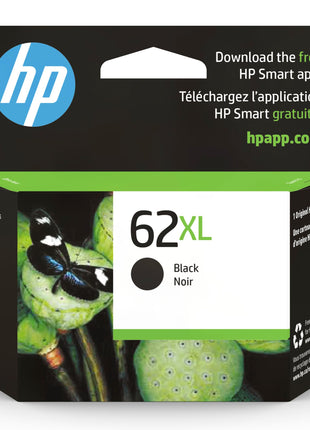 HP 62XL Black High-yield Ink Cartridges for HP Printers | Works with Printer Series: ENVY 5540, 5640, 5660, 7640, OfficeJet 5740, 8040, OfficeJet Mobile 200, 250 | Instant Ink | C2P05AN