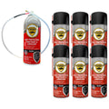 woolwax 12 Oz Undercoating Protection Aerosol Spray Can Black 6 Pack, Rust Inhibitor and Prevention, Anti Corrosion Multi Purpose Penetrant and Lubricant, Spray Can Extension Wand Included