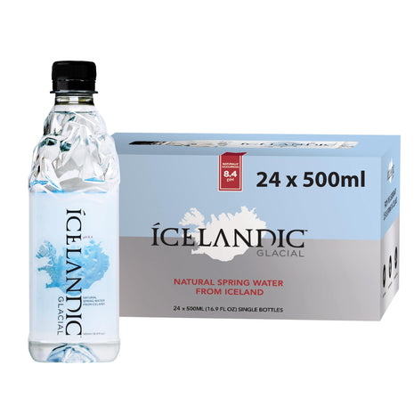 Icelandic Glacial Natural Spring Alkaline Water, 16.9 Fl Oz (Pack of 24) | Natural Spring Alkaline Water