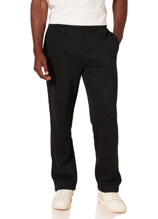 Amazon Essentials Men's Fleece Open Bottom Sweatpant (Available in Big & Tall), Black, Large