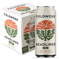 Fieldwork Non-Alcoholic Craft Beer 16 Fl Oz, Award-Winning Taste, Headliner IPA, Vegan, Low-Calorie, 4-Pack Cans