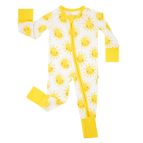 Little Sleepies Pajamas for Baby Boys & Girls, Viscose from Bamboo Baby Pajamas, Snug Sleeper, Toddler PJs, 2-Way Zipper, Sunshine, 0-3M