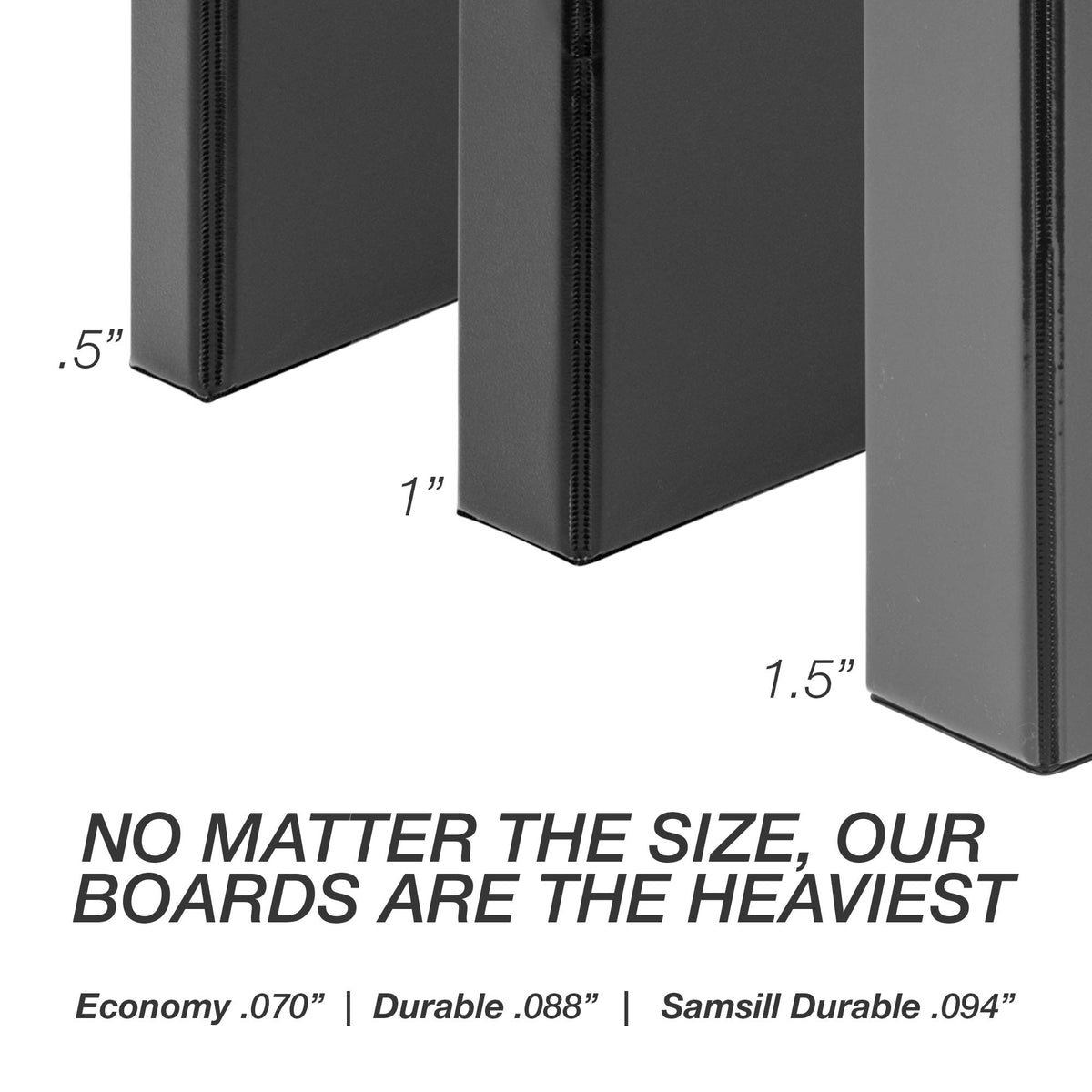 Samsill Durable 1 Inch Binder, Made in the USA, Round Ring Customizable Clear View Binder, White, 8 Pack (S88437)