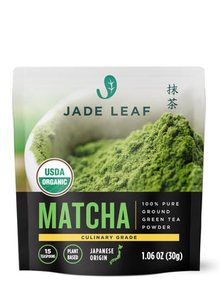 Jade Leaf Matcha Organic Green Tea Powder - Culinary Grade Premium Second Harvest - Authentic Japanese Origin (1.06 Ounce Resealable Pouch)