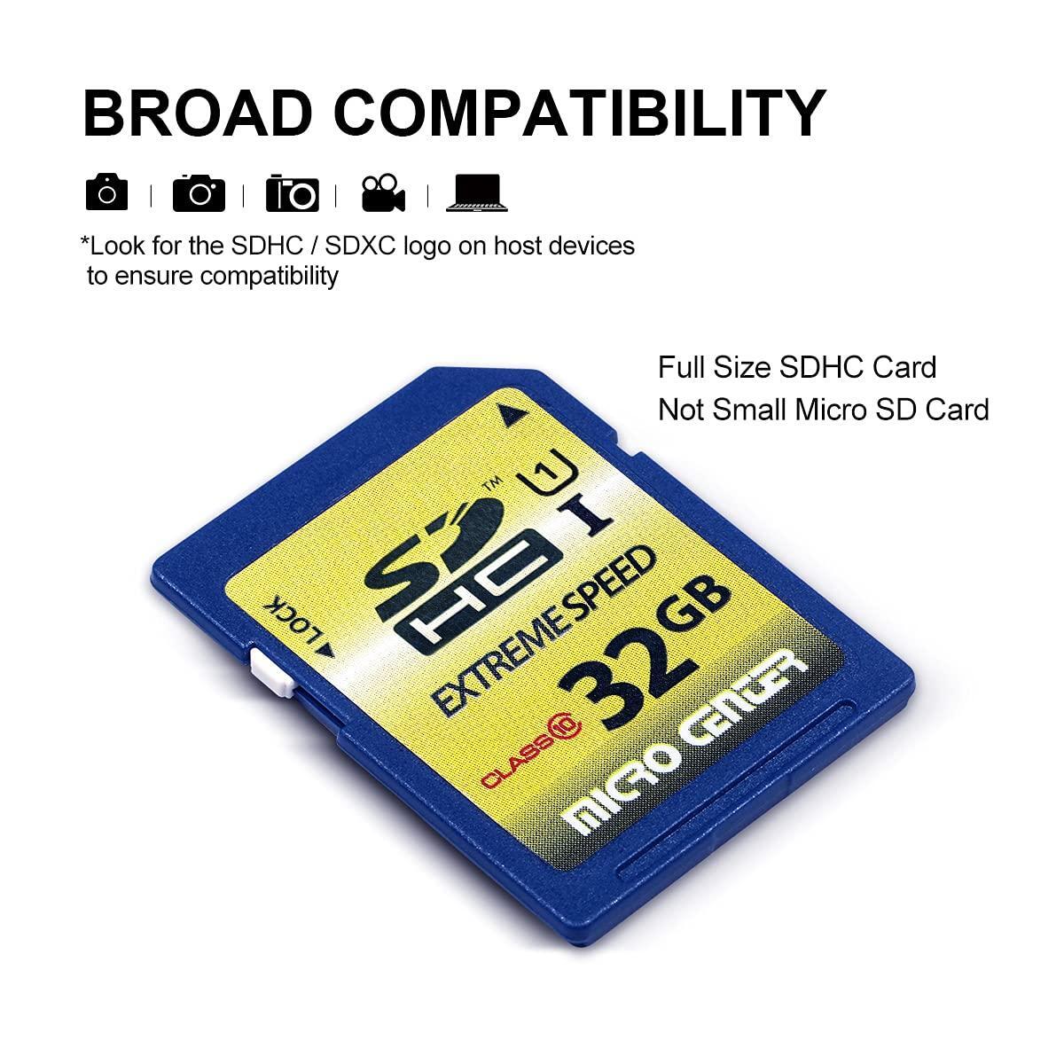 INLAND 32GB Class 10 SDHC Flash Memory Card Standard Full Size SD Card USH-I U1 Trail Camera by Micro Center (2 Pack)