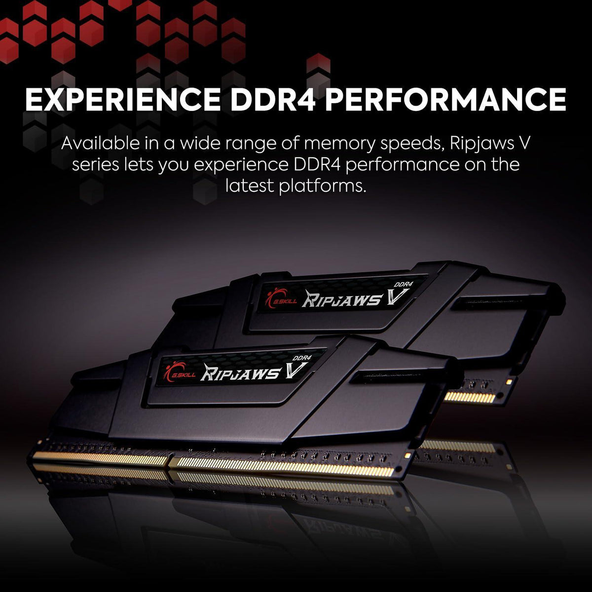 G.Skill RipJaws V Series 64GB (2 x 32GB) 288-Pin SDRAM DDR4 3600 (PC4-28800) CL18-22-22-42 1.35V Dual Channel Desktop Memory Model F4-3600C18D-64GVK