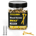 Wood Screws 2 Inch, FIXLINK Deck Screws #8 x 2, 310pcs, Epoxy Coated, T25 Star Bit Above 1500 Hour Salt Spray Coating Outdoor Decking Screws Excellent Rust Resistant for Outdoor Wood Fence
