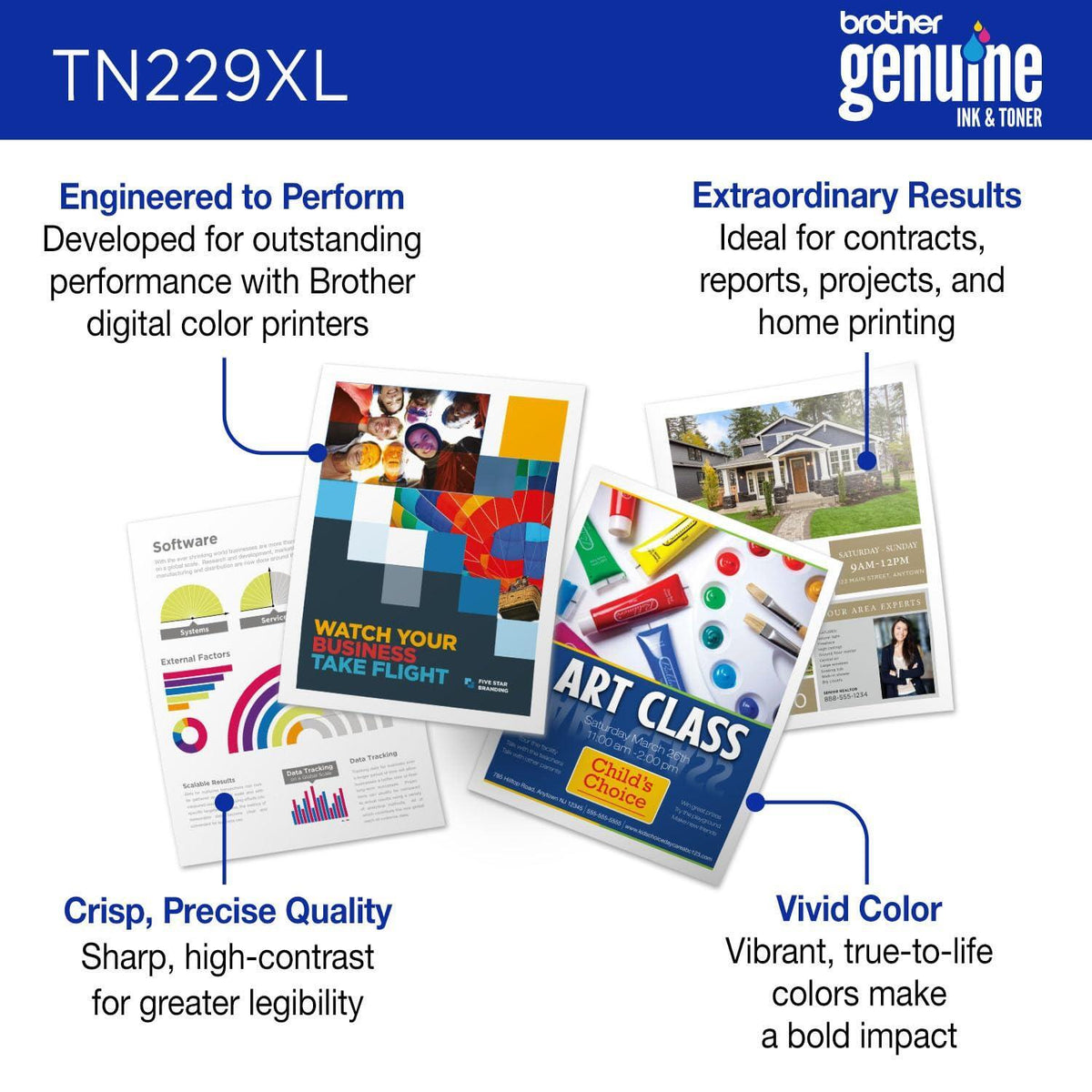 Brother Genuine TN229XLC Cyan High Yield Printer Toner Cartridge - Print up to 2,300 Pages(1)