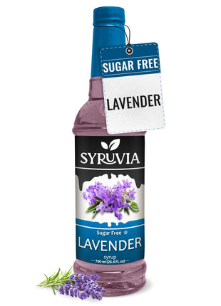 Syruvia Sugar Free Coffee Syrup, Lavender Flavored Syrup for Drinks, Lattes, and Desserts – 25.4 fl oz