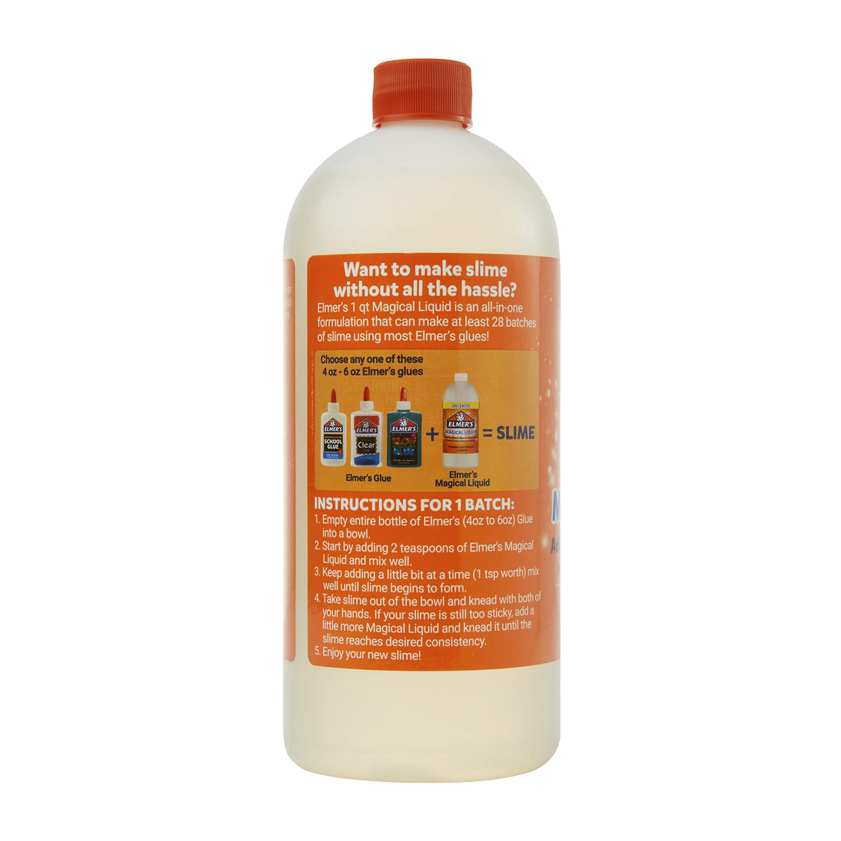 Elmer's Magical Liquid Slime Activator Solution Updated Formula for Double Slime Output Safe and Washable 1 Quart