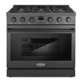 COSMO COS-GRC366KB-BK 36 in. Lumin Collection 6.0 cu. ft. Gas Range with 6 Sealed Burners and Convection Oven in Matte Black