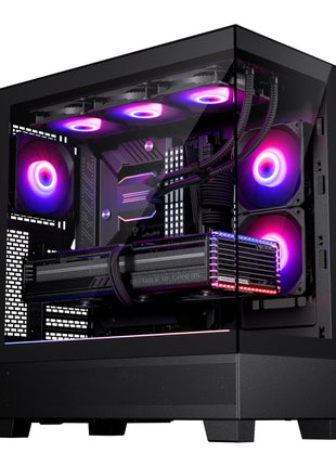 Phanteks XT View, Compact ATX Mid-Tower Gaming Chassis, Tempered Glass Front and Side Window, USB-C 3.2 Gen2, 3X M25-120 DRGB Fans Included(Black)
