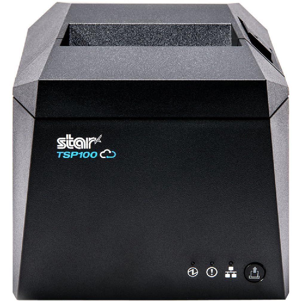 Star Micronics TSP143IVUE USB/Ethernet (LAN) Thermal Receipt Printer with Android Open Accessory (AOA), CloudPRNT, Cutter, and Internal Power Supply - Gray