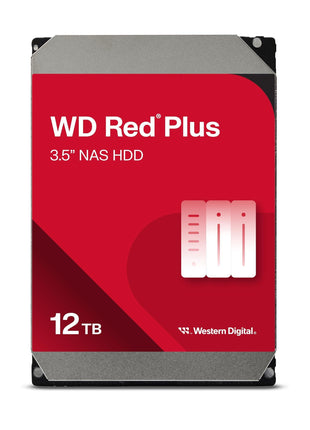 Western Digital 12TB WD Red Plus NAS Internal Hard Drive HDD - 7200 RPM, SATA 6 GB/s, CMR, 512 MB Cache, 3.5 inch - WD120EFGX
