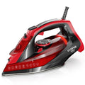 Utopia Home Steam Iron for Clothes - Non-Stick Soleplate - 1800W Clothes Iron With Auto-Off Safety Feature - Adjustable Thermostat Control, Variable Steam Control, Self-Clean, 8 Feet Cord (Black/Red)