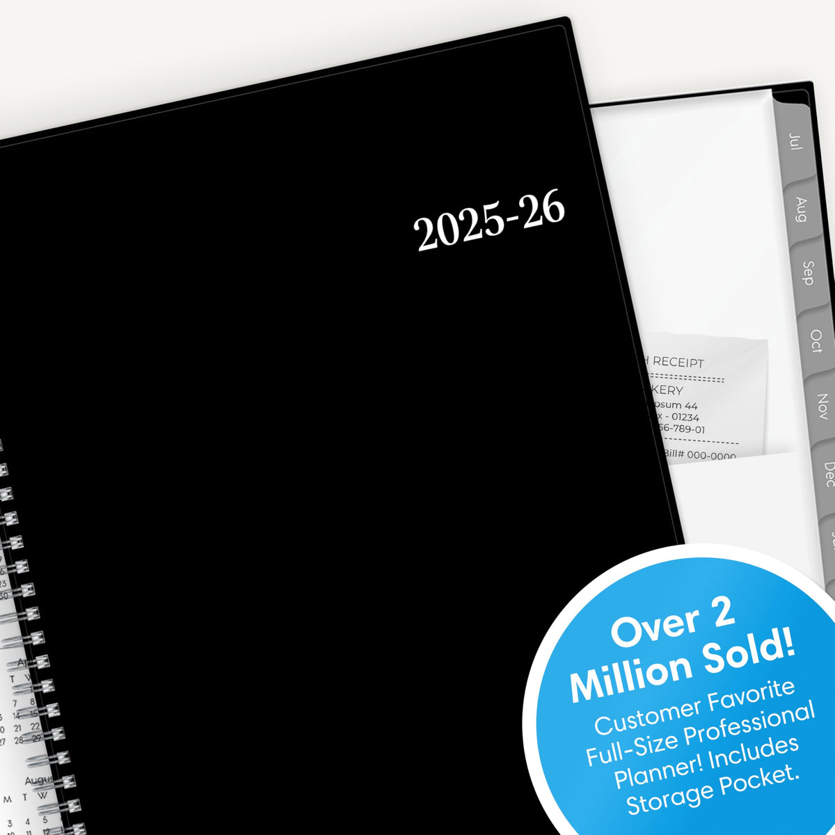 Blue Sky 2025-2026 Weekly and Monthly Academic Year Planner Calendar, July - June, 8.5" x 11", Flexible Cover, Wirebound, Laminated Tabs, Storage Pocket, Enterprise (Enterprise 2025-2026, 8.5" x 11")