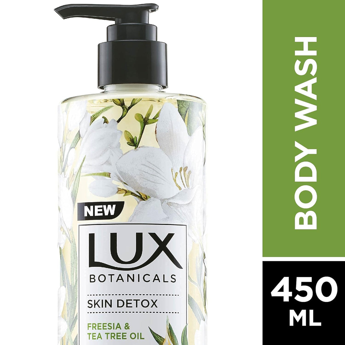 Lux Botanicals Skin Detox Body Wash With Freesia&Tea Tree Oil Extracts For Women,100% Natural Extracts,Purifying&Gentle Shower Gel For Nourished&Revived Skin,Refreshing Fragrance,No Parabens,450 Ml